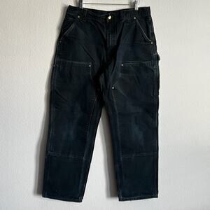 Carhartt B01 BLK faded black double knee work wear carpenter pants